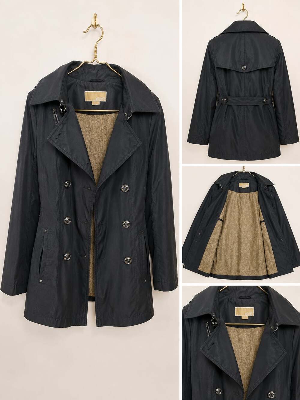Michael Kors XL Women's Black Trench Coat
